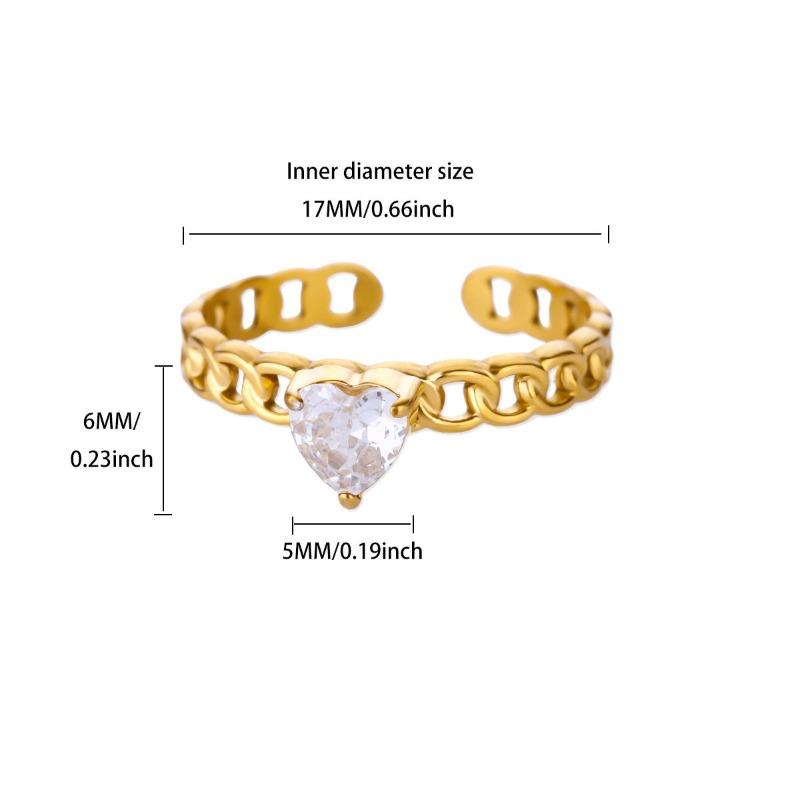 December Birthday Stone Color Love Zircon Ring Women's Chain Ring Niche Opening Simple New Model