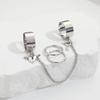 Punk Chain Two Finger One Piece Tassel Rings for Women Men Silver Creative Key Heart Lock Adjustable Rings Jewelry