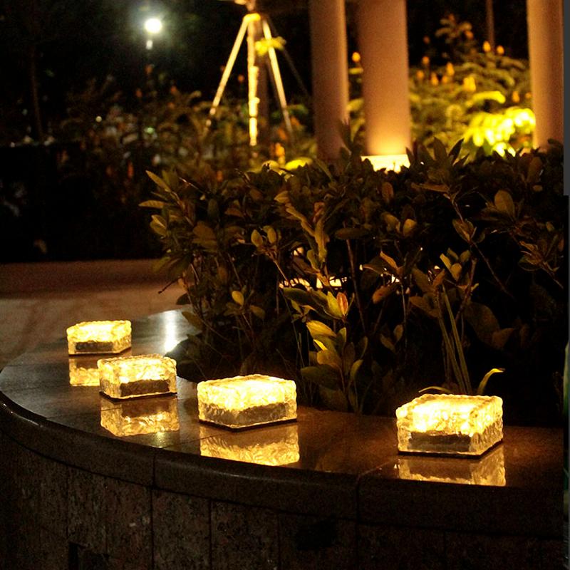 Lawn Solar Garden Light LED Brick Ice Cube Solar Lights Outdoor Decoration Lamp for Stair Pathway Driveway Landscape Patio