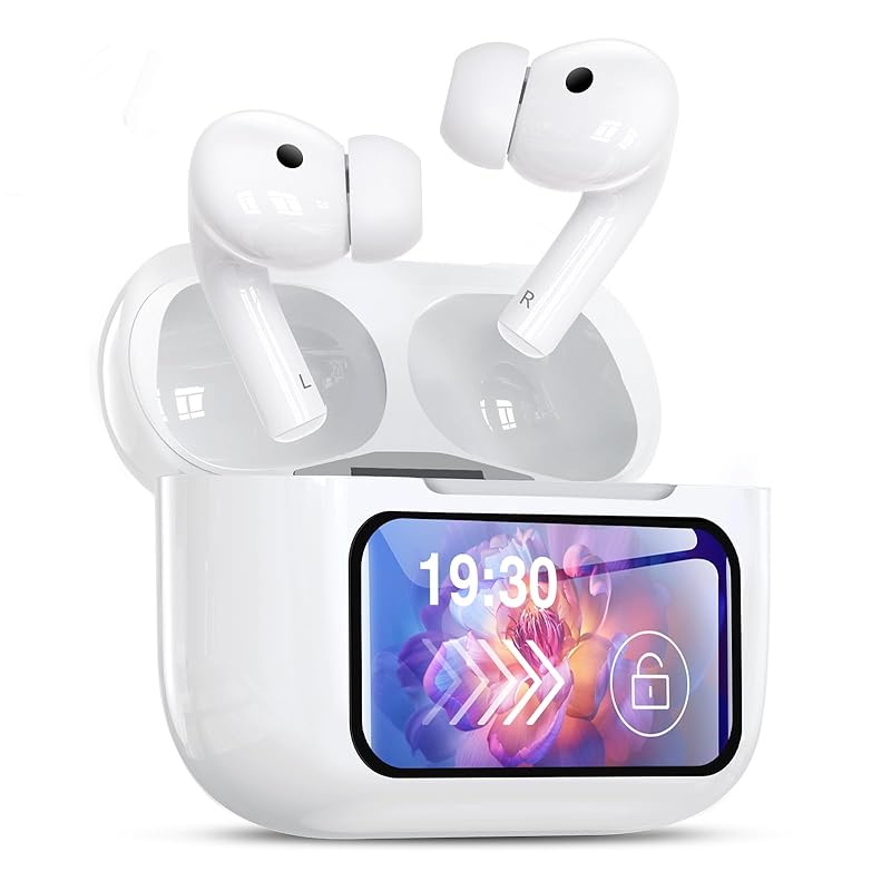 

earphones bluetooth Wireless earphones [industry s first multi-functional touch screen/ANC Earphones] bluetooth earphones noise canceling AIFENG