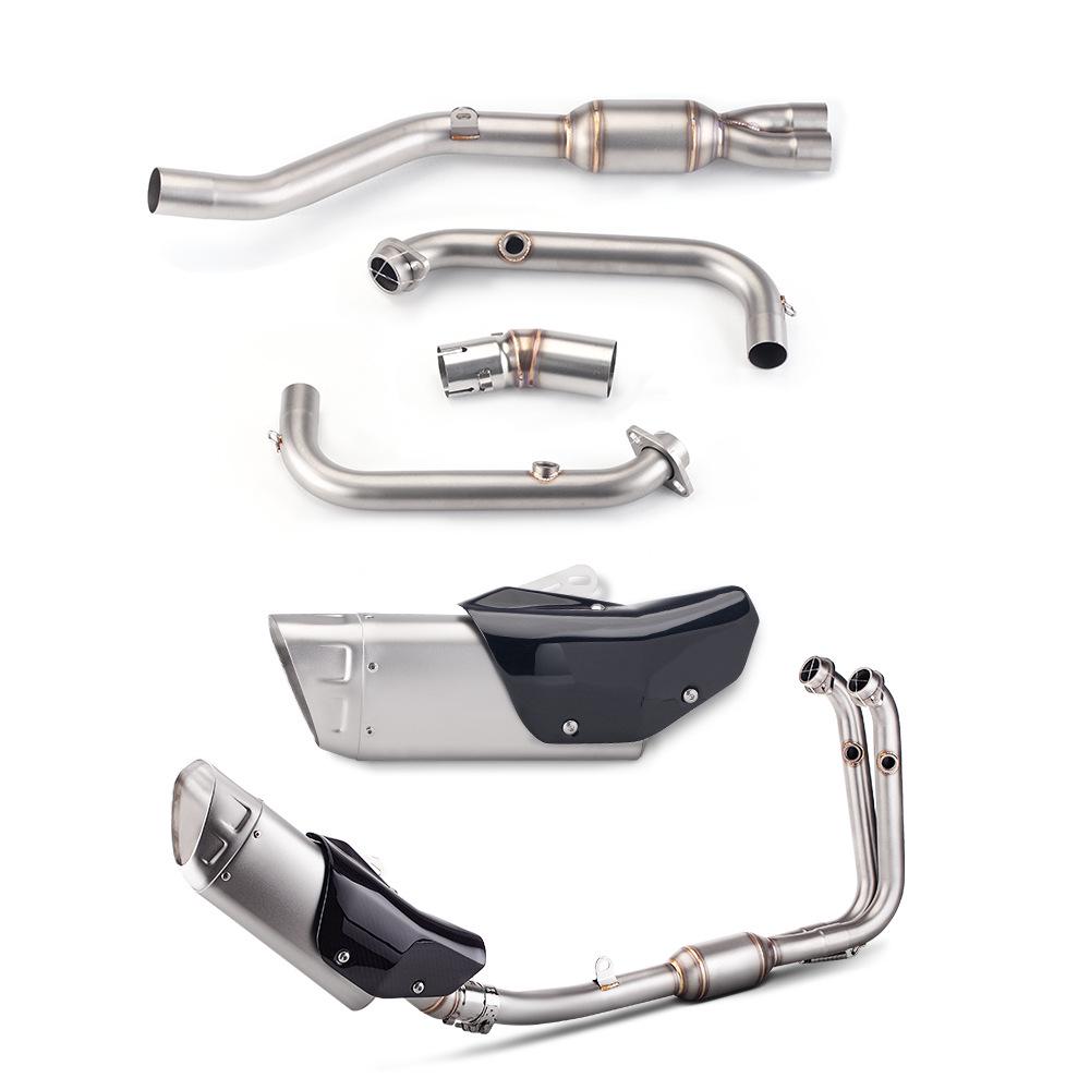 CFMOTO 450SR Stainless Steel Exhaust Pipe: Front, Middle, and SC Tail Sections for Motorcycles.