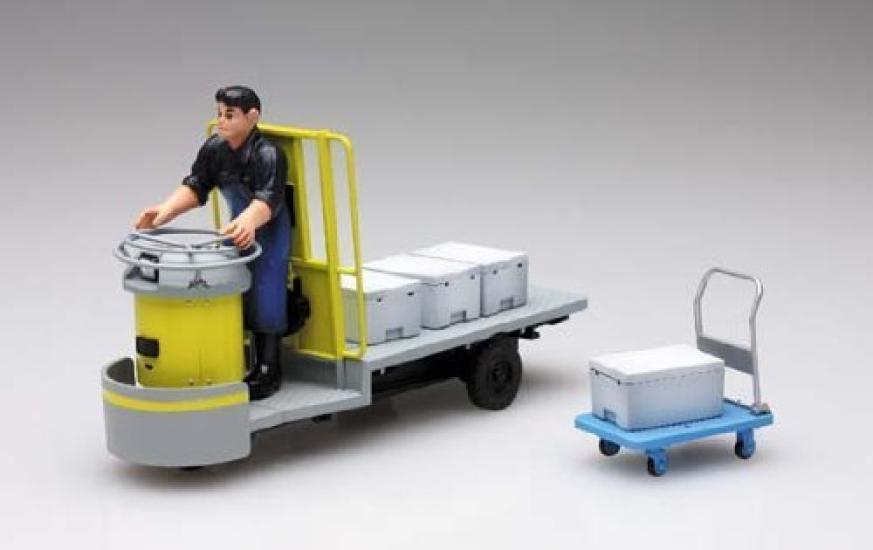 Aoshima Bunka Kyozai Special Cargo Handling Nichiyu Eletruck Standard Type Styrofoam Box Set Co., Ltd. 1/32 No.02 & Dolly,