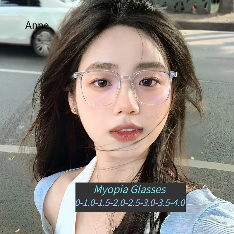 Myopia Glasses for Women Men Luxury Anti Blue Light Near Sight Eyewear Finished Optical Prescription Short Sight Eyeglasses TR90