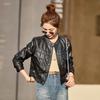 Small Leather Jacket Women's Spring and Autumn New Small Short Thin Stand-up Collar Design Locomotive Leather Jacket
