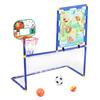 Mini Children Outdoor Sports Ball Rack Football Goal Basketball Stand 3 In 1 Combination Multi Player Exercise Toy