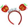 Cartoon 2025 New Year Headband Red Hairband Festive New Year Headwear  Prom Props