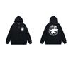Mens Hooded Zip-Up Fleece-Lined Sweatshirt With Letter Print Casual Oversized Pullover Winter Jacket