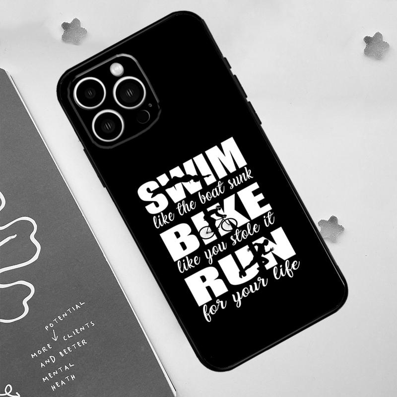 Triatlon Tri Life Plavání Kolo Běh Pouzdro na Telefon Pro iPhone 17 Pro Max 14 11 15 16 Pro Max 13 12 mini 16 Plus 16e 17 Air Funda
