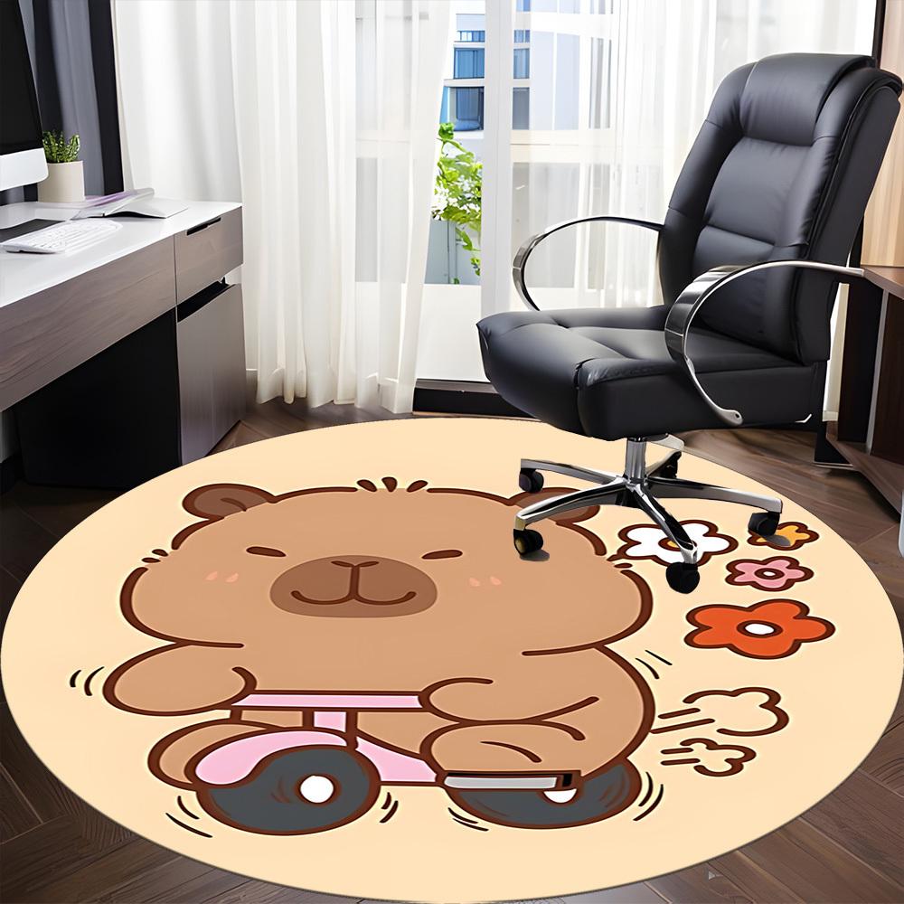 1pc Scooter Capybara Chair Carpet for Office, Non-slip, Soft and Durable Leisure Rug, Perfect for Office, Living Room Yy251103099