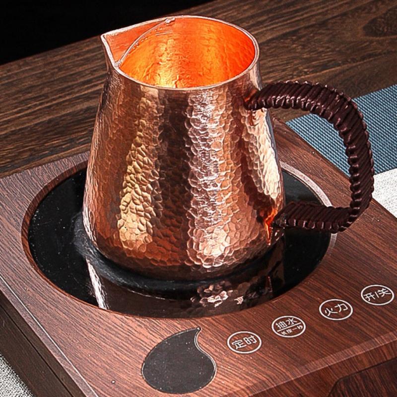 Handcrafted Coffee Mug,Vintage Pure Copper Cup,Weave Handle Thickened Water Breakfast Cup,Tea Tumbler Drinkware Tableware ,500ml