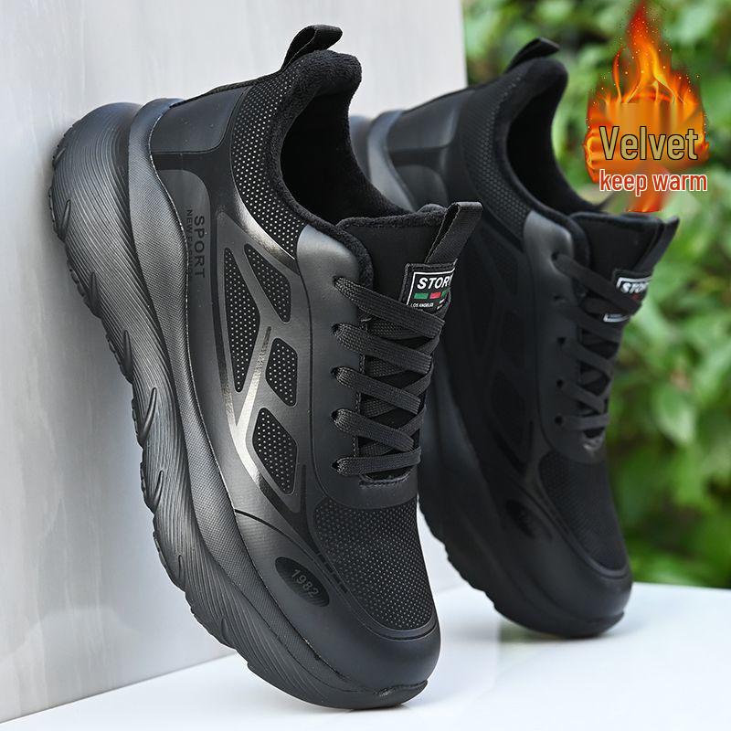 

Men s Winter Velvet-Lined Waterproof Sneakers - Warm, Lightweight, Cold-Proof Casual Shoes Size 38