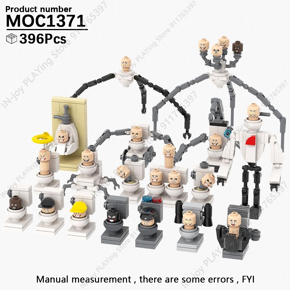 MOOXI Set di Figure Skibidi Toilet Man TvMan Cameraman Speakerman Blocchi da Costruzione Modello MOC Mattoncini Giocattoli per Adulti Bambini Regalo di Compleanno