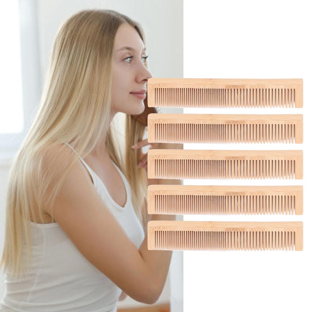 5pcs Disposable Bamboo Comb Stitching Phyllostachys Pubescens Hair Brush for Hotel