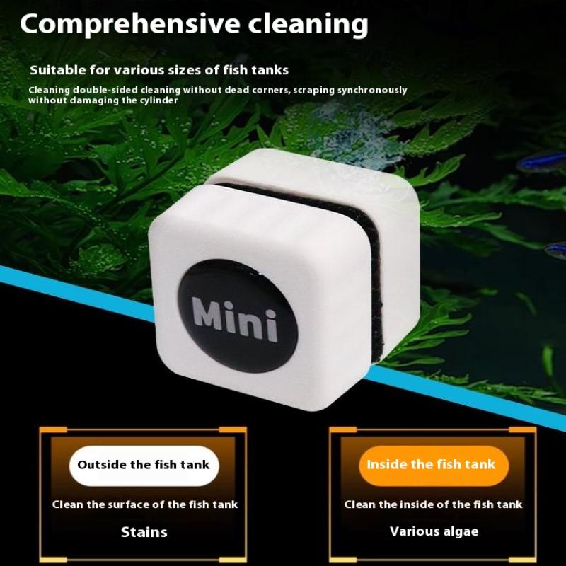 1Pc Mini Aquarium Glass Cleaner Scratch-Resistant Glass Cleaner Magnetic Brush For Small Aquarium Glass And Acrylic Aquarium