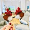 2025 Popular Christmas Antler Pompon Hair Clip - Cute Japanese & Korean Style