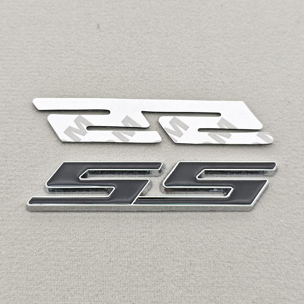 New Car Styling Badge 3D Metal SS Logo Front Grill Emblem Fender Trunk Sticker Decal Accessories For Chevrolet Camaro Silverado
