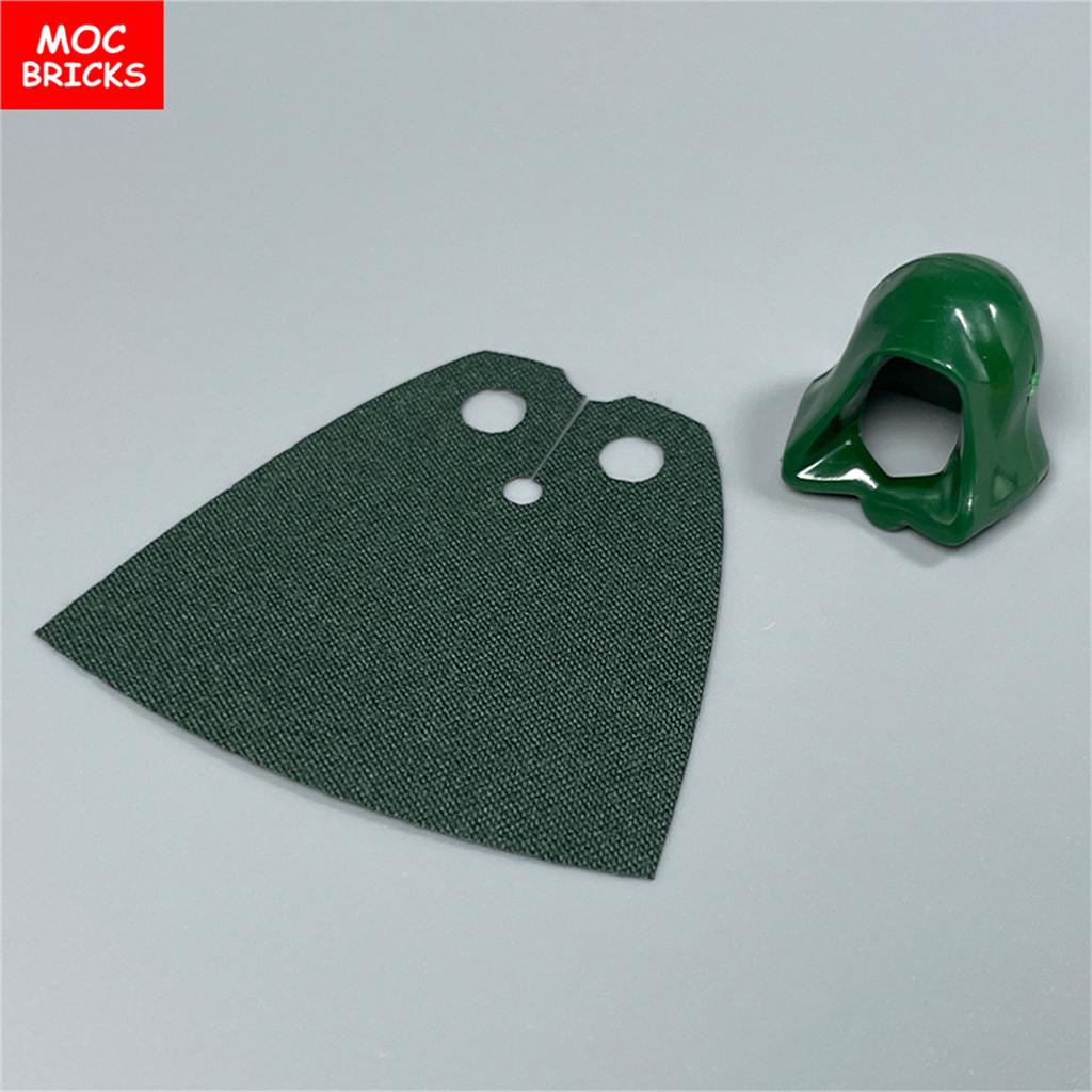 10sets MOC Blocks Cape Hood Folded Down Helmet 15428 30381 Ideal For 4cm Figures Construction Bricks Playthings Children's Dolls Gifts