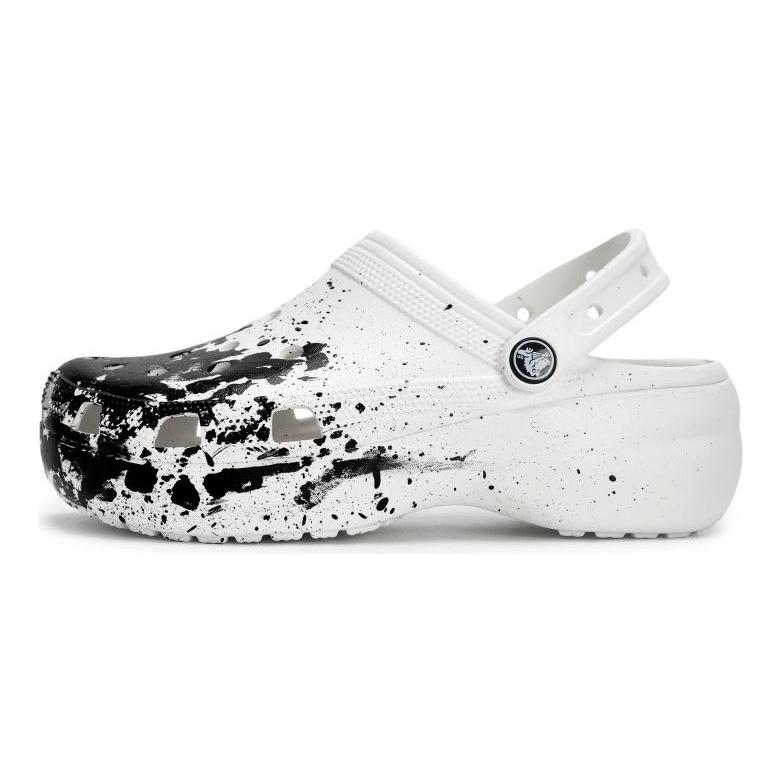 Crocs Classic Platform Clog 811 Manufacturing Undercurrent Scene Special Shoe Box Fluid Splash Aged Clogs Women's White Black