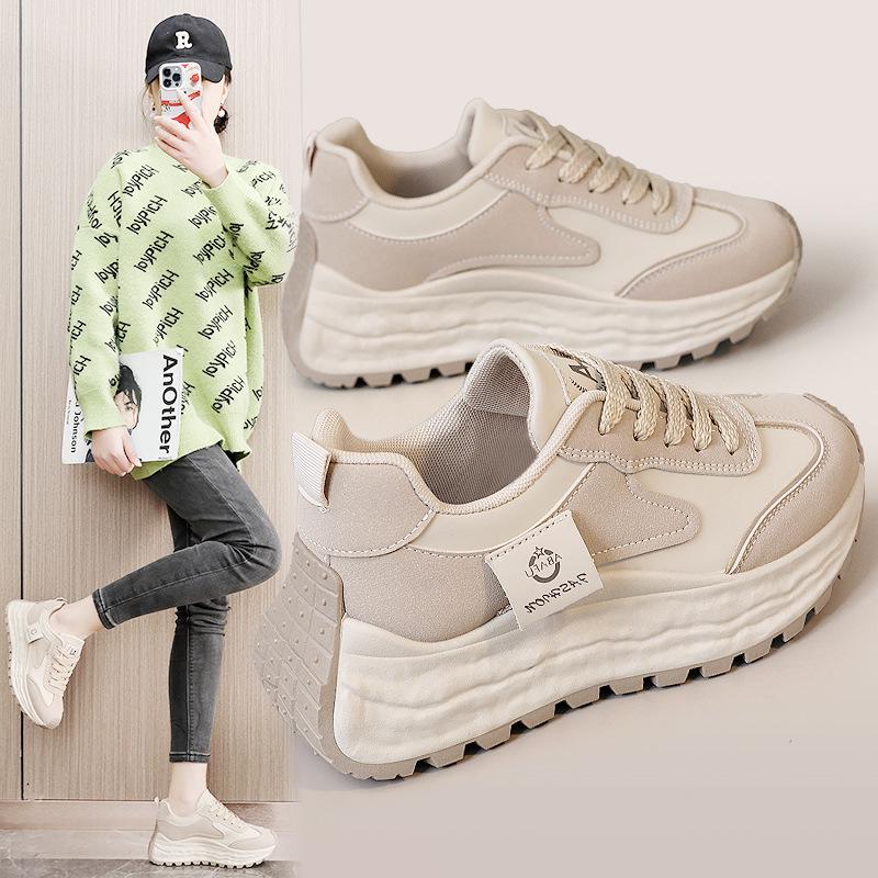 

Clearance ZY2505 Spring/Summer 2025 Women s Height-Increasing Sneakers - Thick-Sole, Spliced Leather Upper, Casual Sports Shoes 35