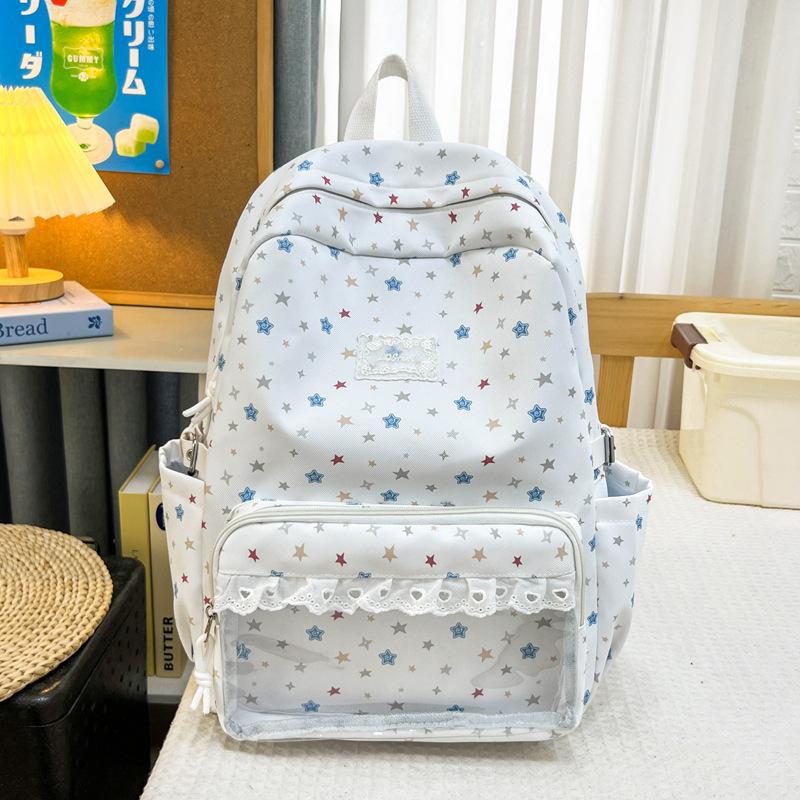 Schoolbag1011 new schoolbag cute stars large capacity girl heart fresh simple high value casual versatile backpack