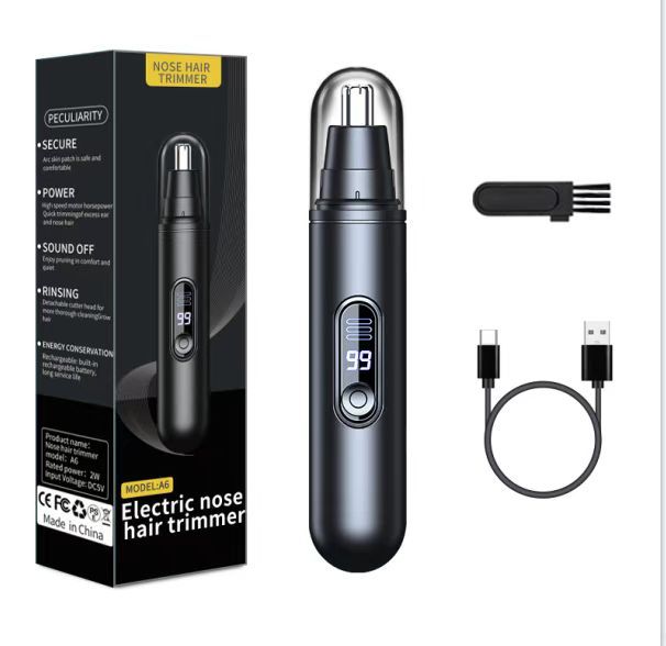 New Mustache Cutter, Etiquette Cutter, Electric Shaver, LCD Screen, Type-C Rechargeable, Washable, Lightweight, Compact, Easy to