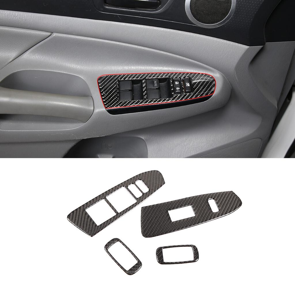 Carbon Fiber  Window Lift Switch Button Panel Trim For Toyota Tacoma 11-15 US
