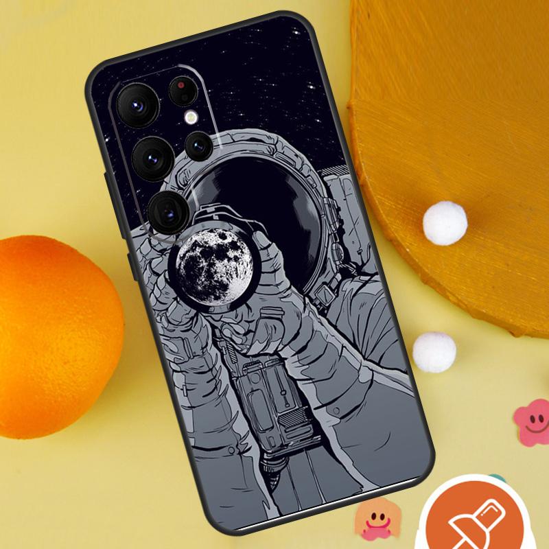 Space Moon Astronaut Case For Samsung Galaxy S22 S23 Ultra S20 FE S21 FE Note 10 20 Ultra S8 S9 S10 Plus Cover