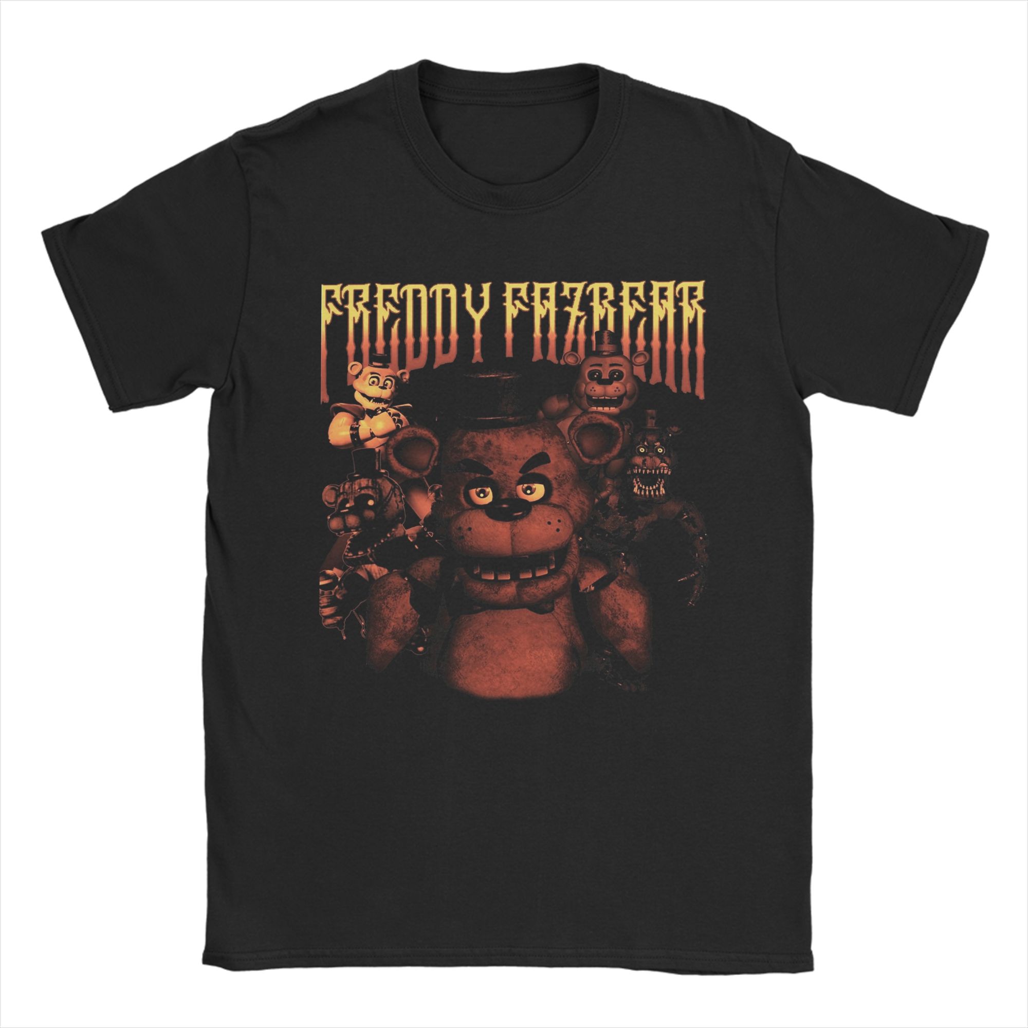 Мужская Женская Графический Принт FNAF В Фреддис Футболка 100% Хлопок Футболки Одежда 4XL
