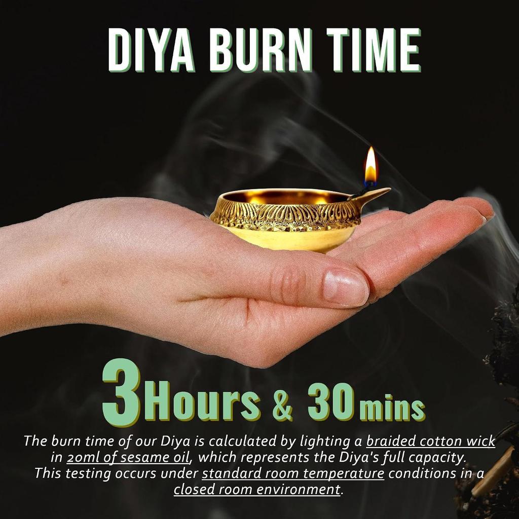 Lamina Brass Diya for Puja (Small 5.8 cm, Golden Color) – Set of 2