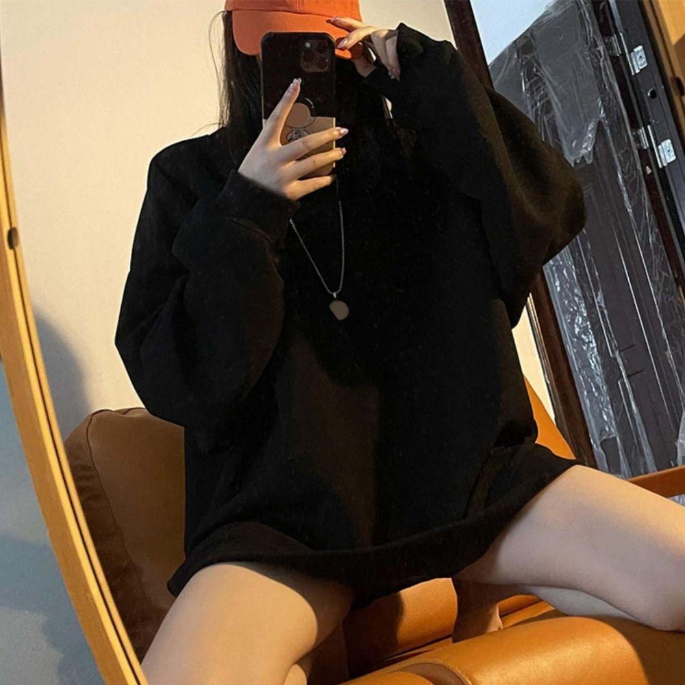 Loose Sweatshirt Women O-Neck Oversized Sweatshirt Harajuku Classic Pullovers Tops Unisex