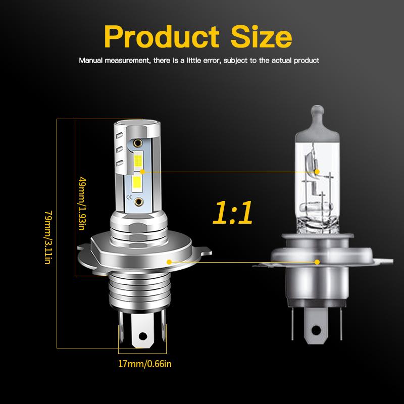 1PC H4 H1S 9003 LED Motorcycle Headlight Bulb For Yamaha MT07 MT03 MT09 High Low Beam Motorbike Headlamp High Power Spotlight