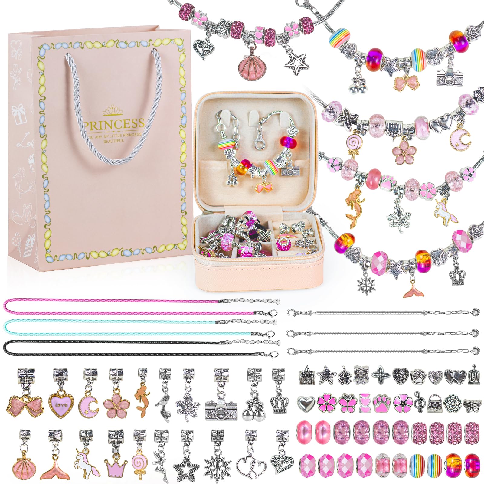 

Аксессуар для девочек, бусины ручной работы, 66 предметов, сделай сам, включает в себя аксессуар, легкая игра с подарком на день рождения [Tcvents] Набор, набор, набор, дети, набор, рукоделие, роза розовый