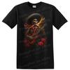 Day of the Dead Skeleton Guitarist T Shirt W/ Roses and Butterflies Tee