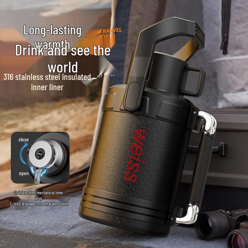 316 Stainless Steel Large-Capacity Thermos Flask for Outdoor Travel and Sports