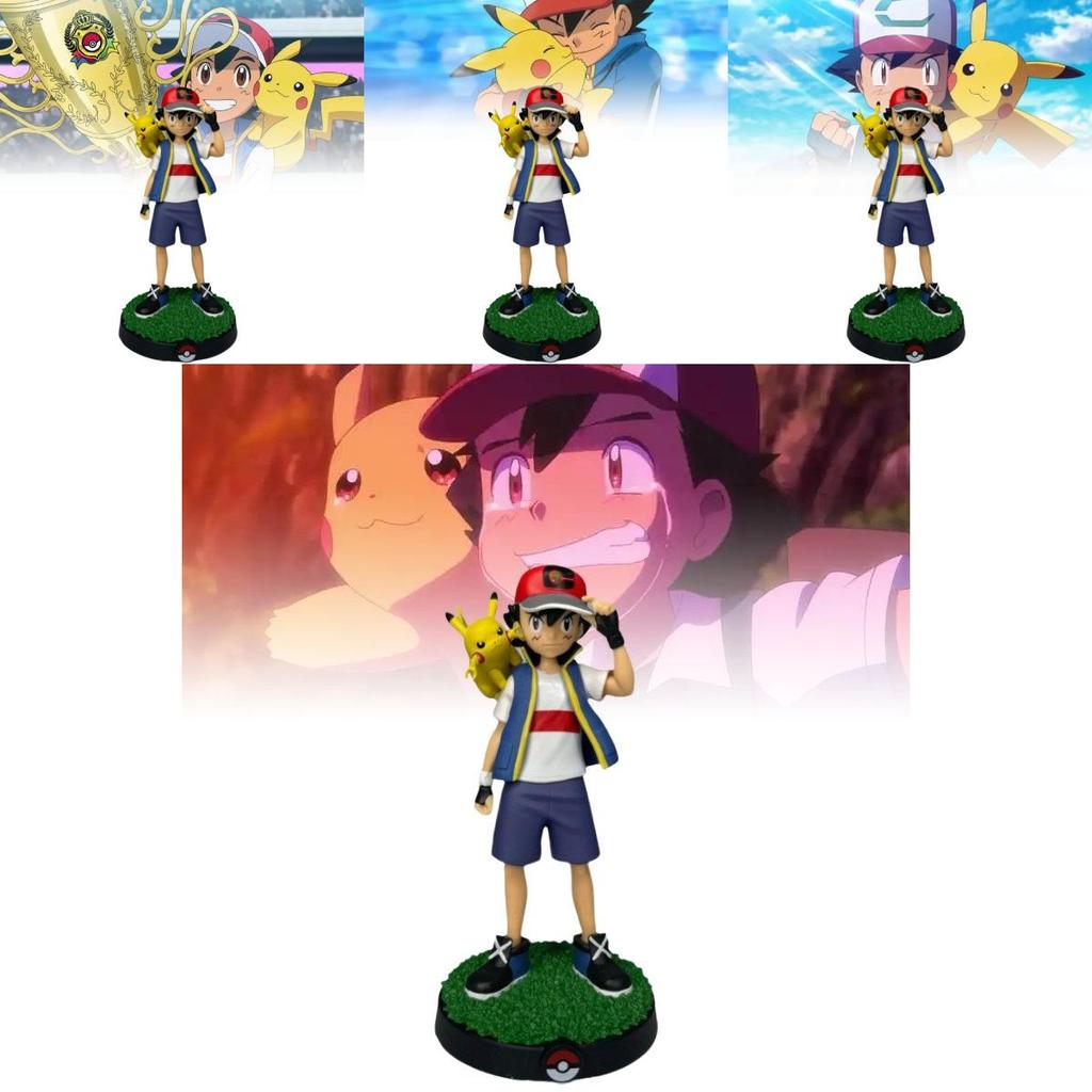 Niedliche Pikachu- und Ash-Figur, Sammlerstück, PVC-Modell, perfekt als Geschenk und Dekoration