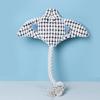 Plush Manta Ray Dog Chew Toy with Cotton Rope Squeaky Stuffed Sea Animal Plushie Boredom Reduction Dog Teething Interactive Toy