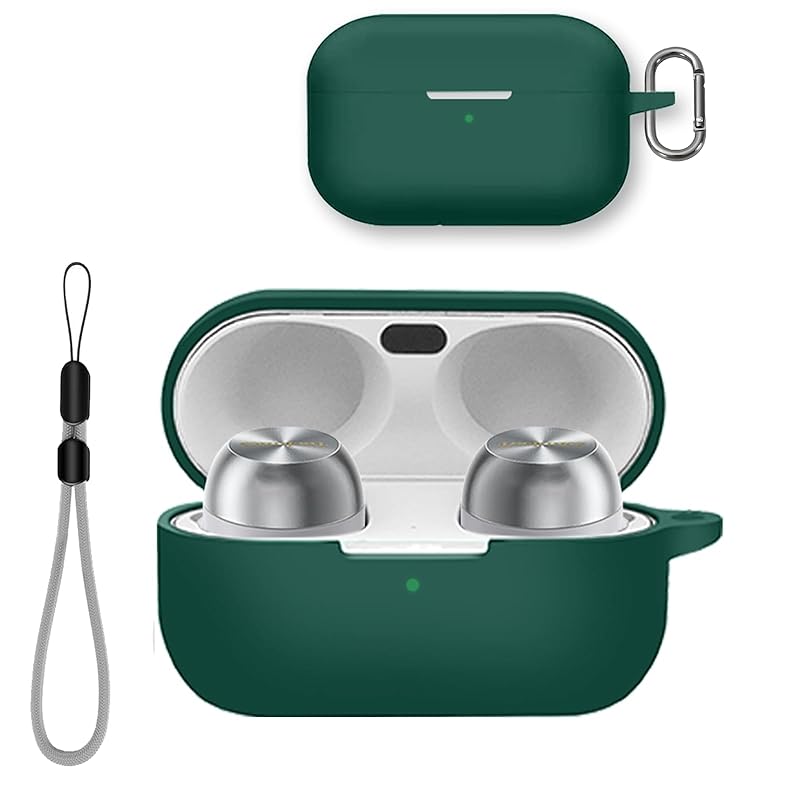 

Technics EAH-AZ100 for case Cover [YANMONGI] Wireless earphones protective cover silicone protective case -With chain charging case cover visible led