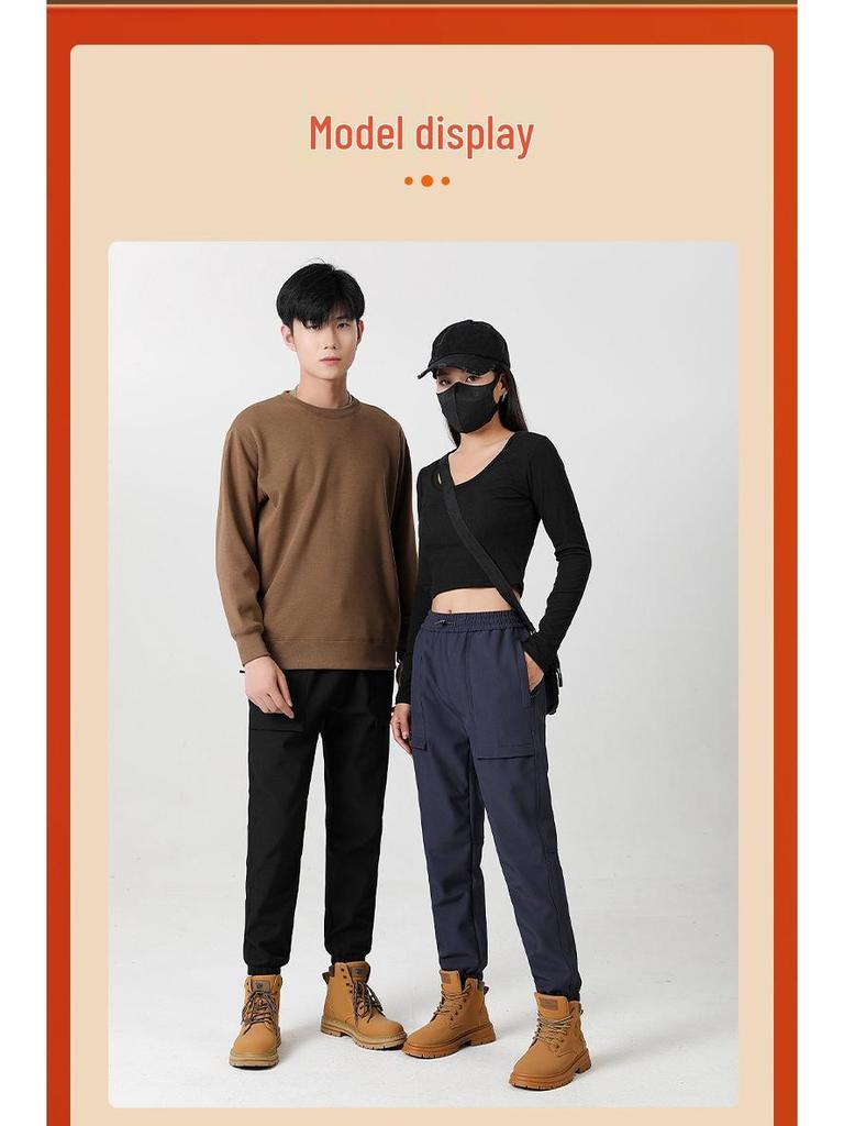 Autumn/Winter Unisex Windproof Softshell Hiking Pants with Waterproof Velvet Lining, Customizable LOGO