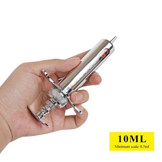 10/20/30/50ml Metal Automatic Veterinary Syringe Adjustable Dose Vaccine Injection For Farm Livestock Cattle Veterinary Tools