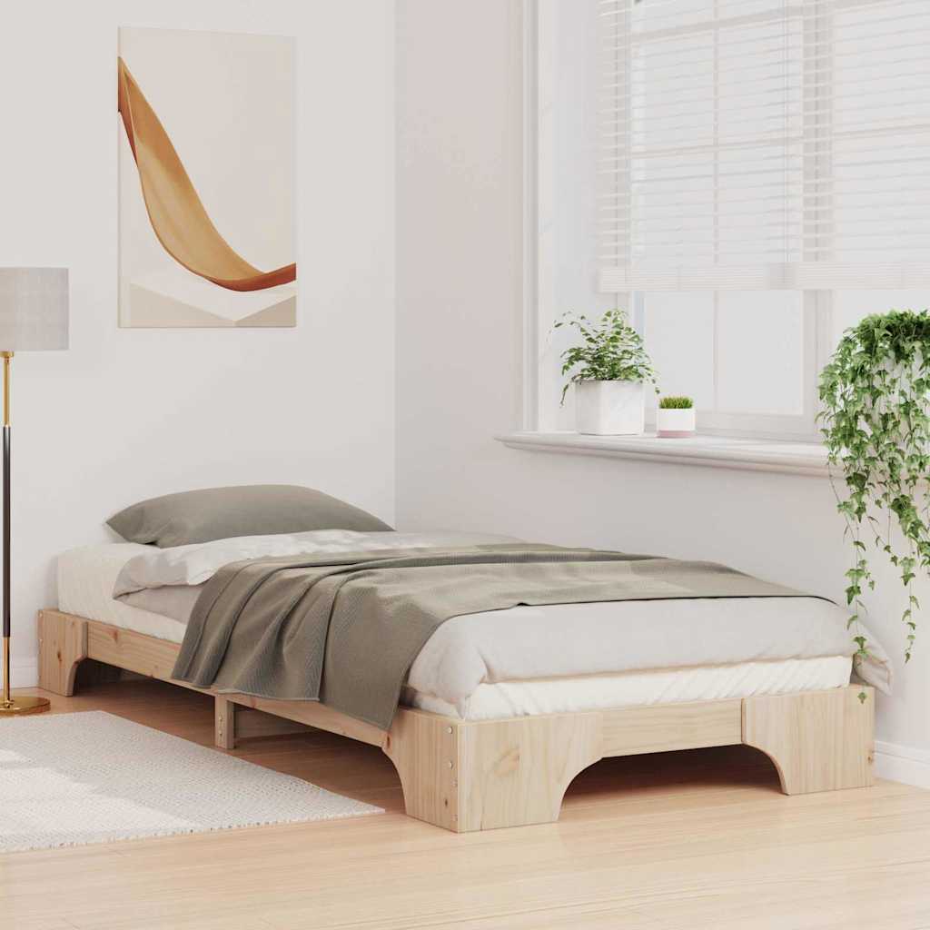 Bed Frame Brown 80 x 210 cm Solid Pine Wood