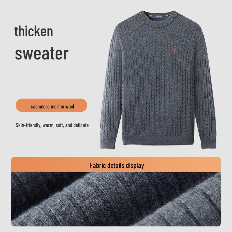 MONTAGUT Men's Cashmere Blend Pullover Sweater