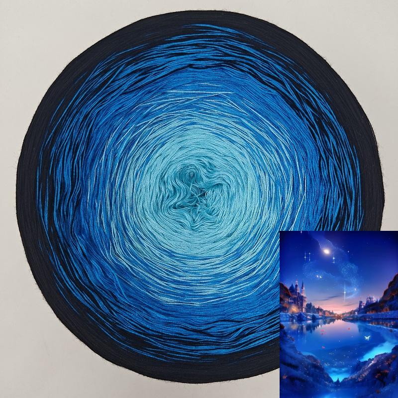 300g Mercerized Cotton Yarn Gradient Color Long Section Dyed Hand Wound Mixed Strand Cake Thread DIY Hand Knitted Shawl Scarf