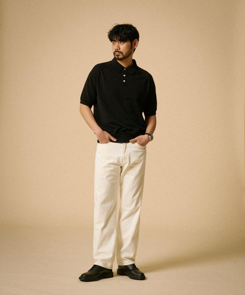 Ledeutoneido Retro Knitted Polo Shirt Black