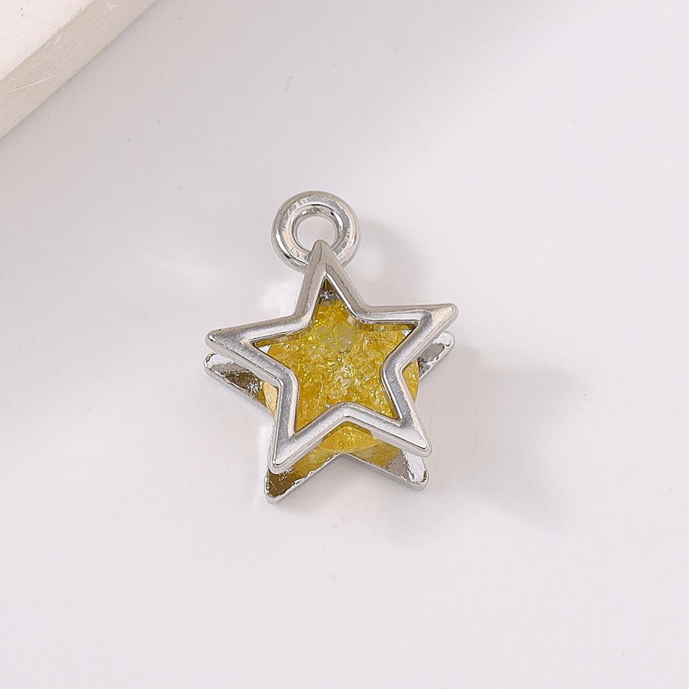 5pcs Cute Crystal Star Pendant Charms for Jewelry Making Earrings Bracelet Necklace DIY Handmade Accessories