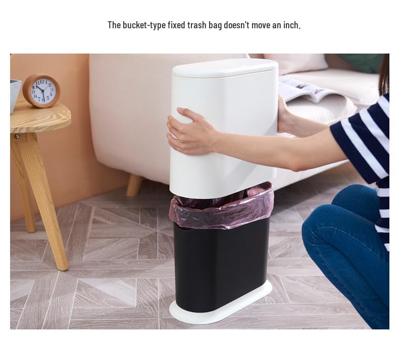 Creative Plastic Wet-Dry Separation Trash Can with Lid and Press-Type Garbage Bag Support.