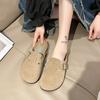Scarpe Casual Stile Britannico con Fibbia Donna Nuove 2024 Primavera Autunno Fondo Spesso Punta con Fibbia Mezza Scarpa da Infilare Scarpe Pigre