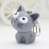 Cartoon Sound Light Keychain Animal LED Cat Keyring Lovely Chi's Cat Keychain  Festival Gifts
