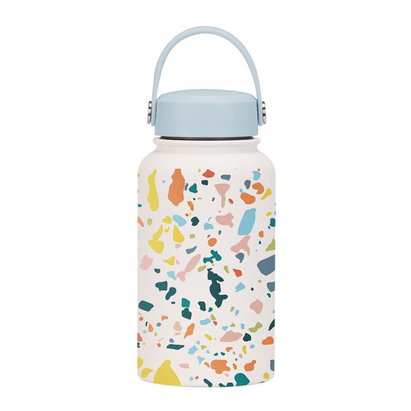 650Ml Thermos Cup Wide Mouth Portable Vacuum Children'S Student Sports Kettle Outdoor Printing Water Cup