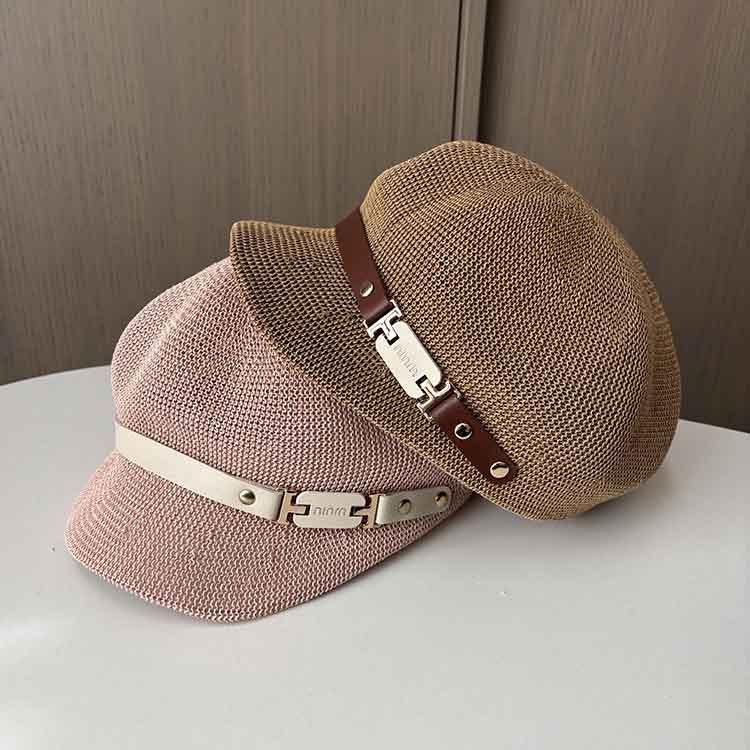 Hat Women's Summer Breathable Beret Travel Shading Sun Protection Hat Casual Duck Tongue Octagonal Hat