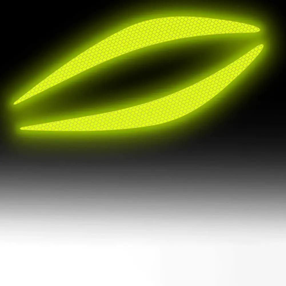 

1 пара Авто отражающие декоративные наклейки Наклейки на фары автомобиля Светоотражающая отделка Ночные полосы Предупреждение Безопасность Вождение автомобиля Глаза S9Z9